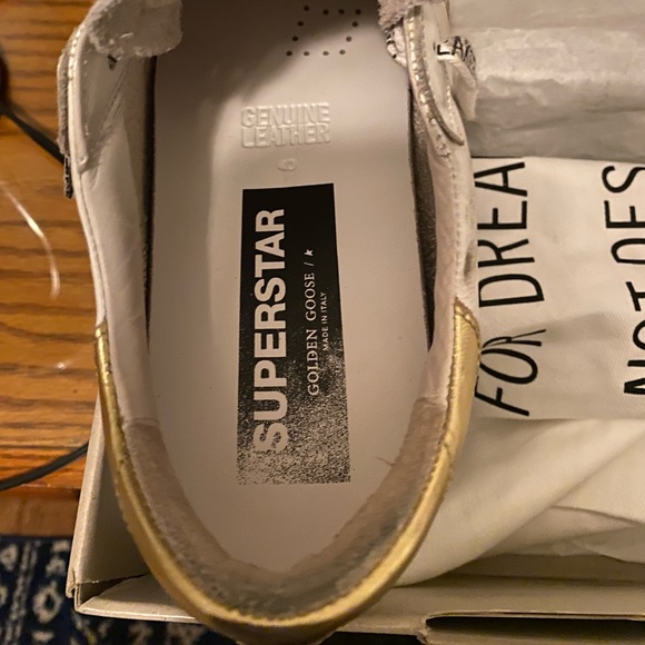 Golden Goose Superstar Sneaker in White, Spotted Star & Logo Lace - Picture 5 of 6